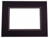 Fertig-Passepartouts Schwarz/Schwarz 50,8x61cm doppelte Dicke mit 39,7x49,9cm Ausschnitt (10 Stück) [MD20142]