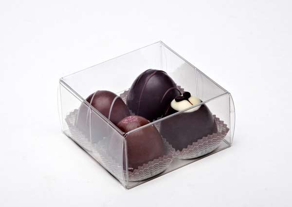 Klarsichtschachteln für Pralinen 7x3,7x7cm Lebensmittelecht (25 Stück) [FPB227]