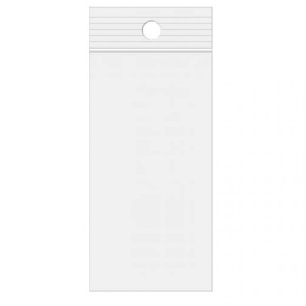 Druckverschlussbeutel mit Hangloch 7,5x15cm Kristallklar PP 50 Mikron (100 Stück) [ZR36]