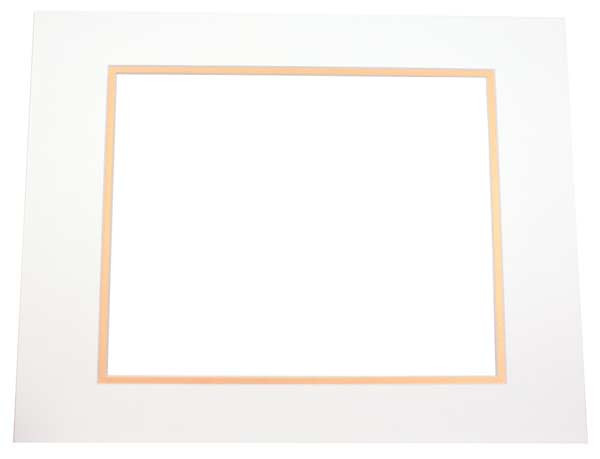 Fertig-Passepartouts Elfenbein/Gold 12,7x17,8cm doppelte Dicke mit 6,7x11,8cm Ausschnitt (10 Stück) [MD20070]