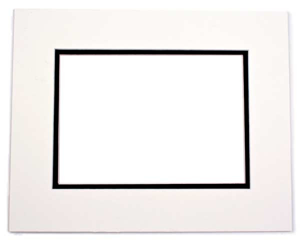 Fertig-Passepartouts Elfenbein/Schwarz 7 x 12cm Ausschnitt äußere Größe 12,7 x 17,8cm (10 Stück) [MD20054]