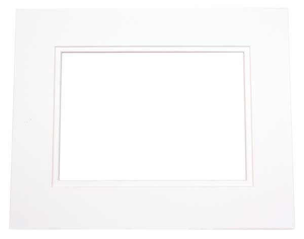 Fertig-Passepartouts Weiß/Weiß 27,9x35,6cm doppelte Dicke mit 19,4x24,5cm Ausschnitt (10 Stück) [MD20148]