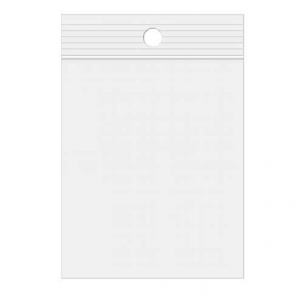 Druckverschlussbeutel mit Hangloch 4,5x10cm Kristallklar PP 50 Mikron (100 Stück) [ZR13Q4]