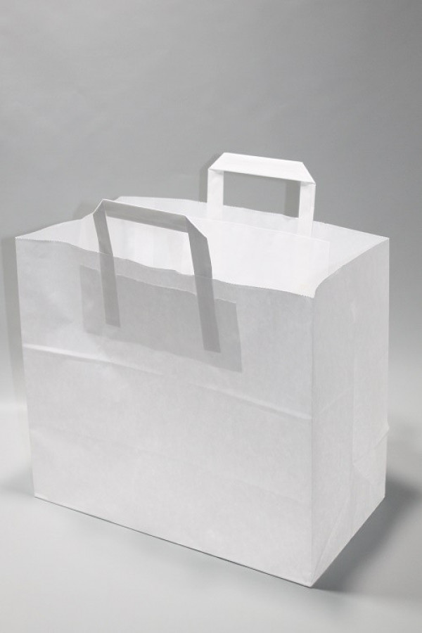 Shopping Bag Bleached Kraft 80 g/qm 32x17x26 cm (50 pcs) [PADW8026]