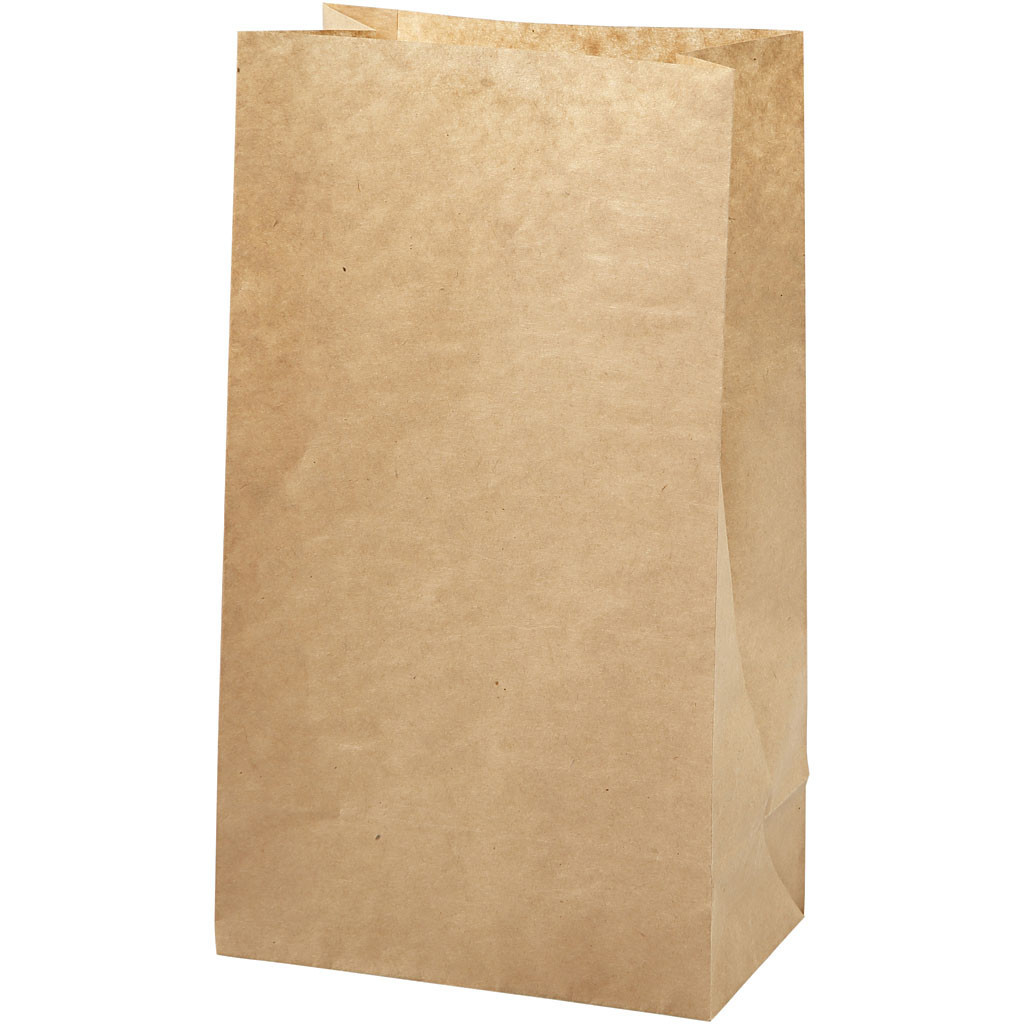 Papiertüten, Größe 15x9x27 cm,  50 g, Braun, 100Stck. [HOB-23392]