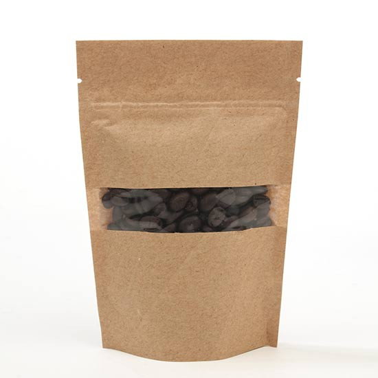 Standbodenbeutel Kraft 10x6x15cm | 57 Gramm (100 Stück) [ZBGW2K]