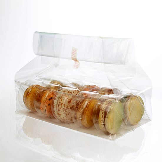 Plastikbeutel für 10 Macarons inkl. Einsatz (25 Stück) [MBG22]