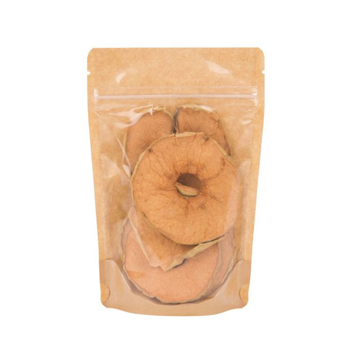 Standbodenbeutel Transparent/Kraft 10,2x6x15,2cm | 57 Gramm (100 Stück) [ZBGKC2]