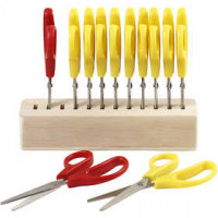Scheren für Kinder inkl. Scherenhalter, L 12,5 cm, 12sort. [HOB-11190]