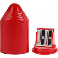 Doppel-Spitzerdose, H 8,5 cm, D: 9-12 mm, Rot, 1Stck [HOB-14142]