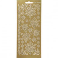 Sticker, Blatt 10x23 cm, Gold, Schneeflocke, 1Bl. [HOB-170086]