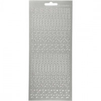 Sticker, Blatt 10x23 cm, Silber, Sterne, 1Bl. [HOB-170112]