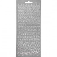 Sticker, Blatt 10x23 cm, Silber, Buchstaben, 1Bl. [HOB-170225]