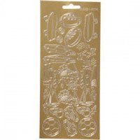 Sticker, Blatt 10x23 cm, Gold, Sport, 1Bl. [HOB-170232]