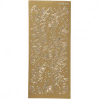 Sticker, Blatt 10x23 cm, Gold, Blätter, 1Bl. [HOB-170238]