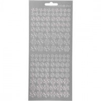 Sticker, Blatt 10x23 cm, Silber, Schneeflocken, 1Bl. [HOB-170243]