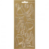 Sticker, Blatt 10x23 cm, Gold, Sport, 1Bl. [HOB-170248]