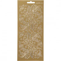 Sticker, Blatt 10x23 cm, Gold, Stechpalme/Ilex, 1Bl. [HOB-170252]