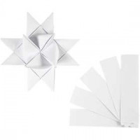 Papierstreifen für Fröbelsterne, B 40 mm, D: 18 cm, Weiß, Basic, 40Streifen, L 100 cm [HOB-20778]