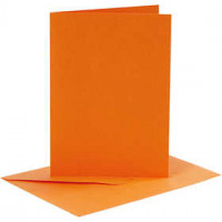 Karten und Kuverts, Kartengröße 10,5x15 cm, Umschlaggröße 11,5x16,5 cm, Orange, 6Sets [HOB-23018]