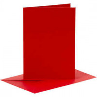 Karten und Kuverts, Kartengröße 10,5x15 cm, Umschlaggröße 11,5x16,5 cm, Rot, 6Sets [HOB-23019]