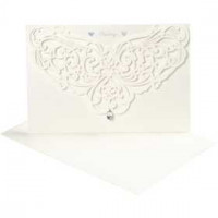Karte & Umschlag, Creme, Kartengröße 12x17,7 cm, Umschlaggröße 18x12,5 cm, 5Stck., 230 g [HOB-23041]