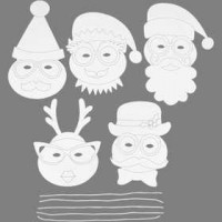 Weihnachts-Masken, H 25-35 cm, B 20 cm, Weiß, 16Stck., 230 g [HOB-23464]