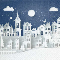 Papierservietten, Größe 33x33 cm, Winterliche Skyline, 20Stck. [HOB-25320]