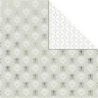 Design-Papier, Blatt 30,5x30,5 cm,  180 g, Silber, Engel & Herzen, 3Bl. [HOB-25345]
