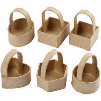Mini-Körbchen, Größe 4,5x4,5 cm, H 6,5 cm, 6Stck. [HOB-267083]