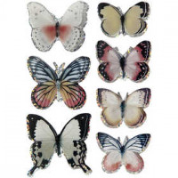 3D-Sticker, Größe 26-48 mm, Sortierte Farben, Schmetterling, 7Stck. [HOB-27009]