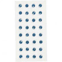 Rhinestones, D: 8 mm, 32 pcs, blue [HOB-283804]
