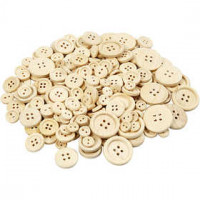 Holzknöpfe, D: 8+11+15+18+23 mm, 440Stck. [HOB-40309]