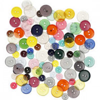 Knopf-Mix - Sortiment , D: 12+18+20 mm,  100 g, Sortierte Farben, 100Stck. [HOB-403810]