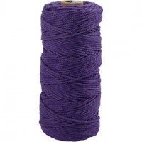 Baumwollkordel, L 100 m, Stärke: 2 mm, Violett, Dicke Qualität 12/36, 225g [HOB-41540]
