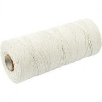 Baumwollkordel, L 700 m, ca. 1 mm, Hellnatur, extra dünne Qualität 12/6, 250g [HOB-41570]
