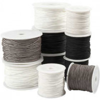 Macramé-Kordel, Stärke: 1-2 mm, Braun/Weiß, Weiß, Schwarz, 10x50m [HOB-41581]