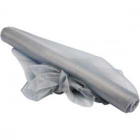 Organzastoff, B 50 cm, Silber, glänzend, 10m [HOB-44658]