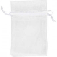 Organza Bags, size 7x10 cm, 10 pcs, white [HOB-4743901]