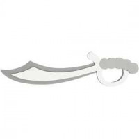 Schwert, Größe 40,5x11 cm, Stärke: 1,8 cm, Grau, Weiß, 10Stck. [HOB-49885]