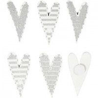 Sticker, Größe 25x45 mm, lange Herzen, 8sort. [HOB-500590]