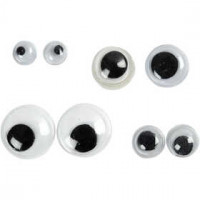 Wackelaugen, D: 4+6+8+10 mm, nicht klebend, 40sort. [HOB-50138]