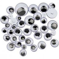 Wackelaugen, D: 8-20 mm, zum Aufnähen, 250sort. [HOB-50140]