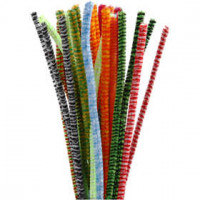 Chenilledraht, Stärke: 6 mm, L 30 cm, Sortierte Farben, Multifarben, 30sort. [HOB-51632]