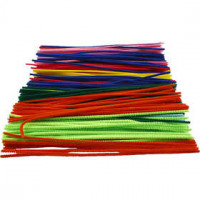 Chenilledraht, Stärke: 4 mm, L 30 cm, Sortierte Farben, 300sort. [HOB-51640]