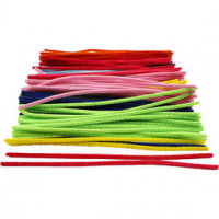Chenilledraht, Sortiment, Stärke: 6 mm, L 30 cm, Sortierte Farben, 200sort. [HOB-51642]