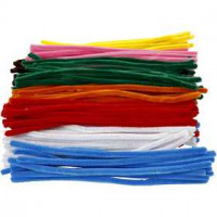 Chenilledraht, Sortiment, Stärke: 9 mm, L 30 cm, Sortierte Farben, 200sort. [HOB-51644]