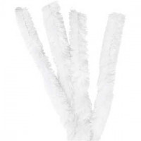 Pfeifenreiniger / Chenille-Draht, Stärke: 30 mm, L 40 cm, Weiß, 4Stck. [HOB-51937]