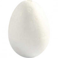 Styropor-Eier, H 6 cm, Weiß, Styropor, 5Stck. [HOB-543200]