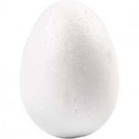 Styropor-Eier, H 6 cm, Weiß, Styropor, 50Stck. [HOB-543201]